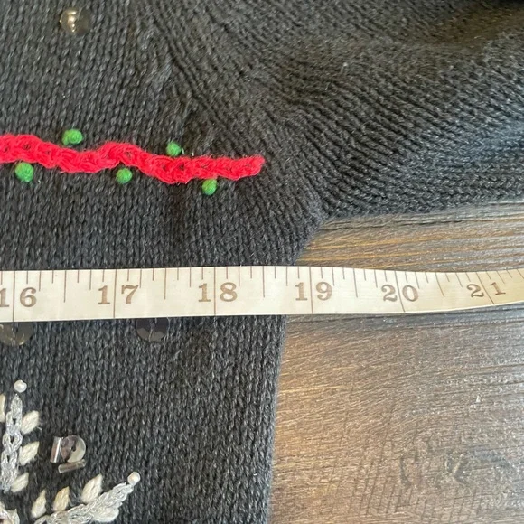 Vintage Cherokee Size Medium Christmas Holiday Winter Ugly Sweater‎ Embroidered - Picture 6 of 9